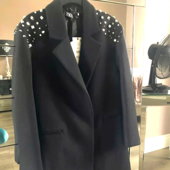 Zara limited edition embellished wool coat new with tags size S - Picture 7 of 11